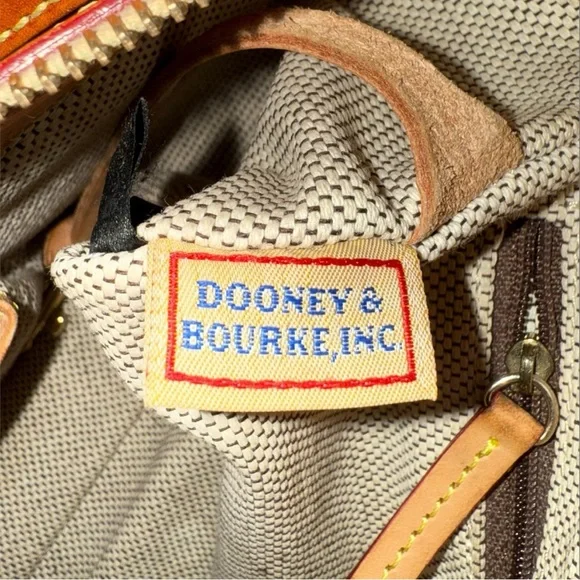 Vintage 2005 Dooney & Bourke Pink and Tan Satchel with Monogram Design - Picture 5 of 15